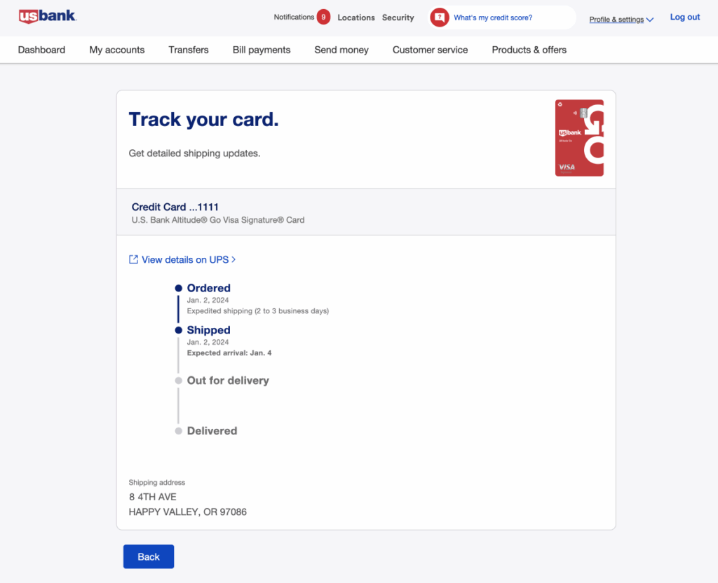 Shipped step with expedited delivery