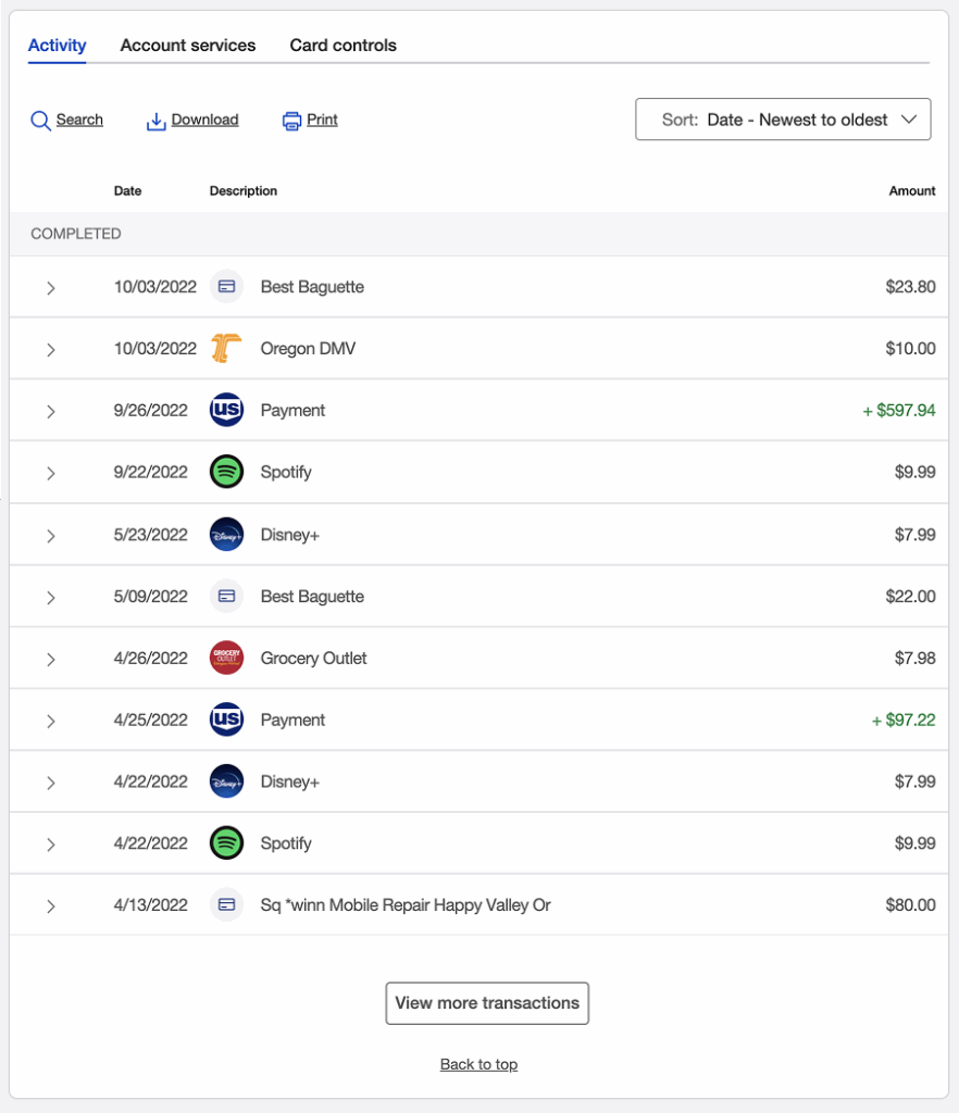 Updated transaction ledger design